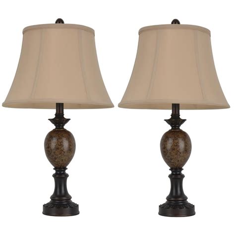 5-in Black LED Touch Table <b>Lamp</b> with Linen Shade (Set of 2) Model # TD-157. . Lowes lamps